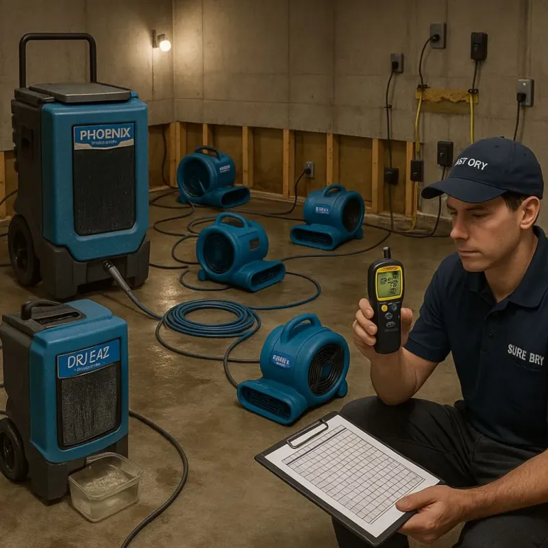 Structural Drying and Dehumidification process in Columbia Heights, MN